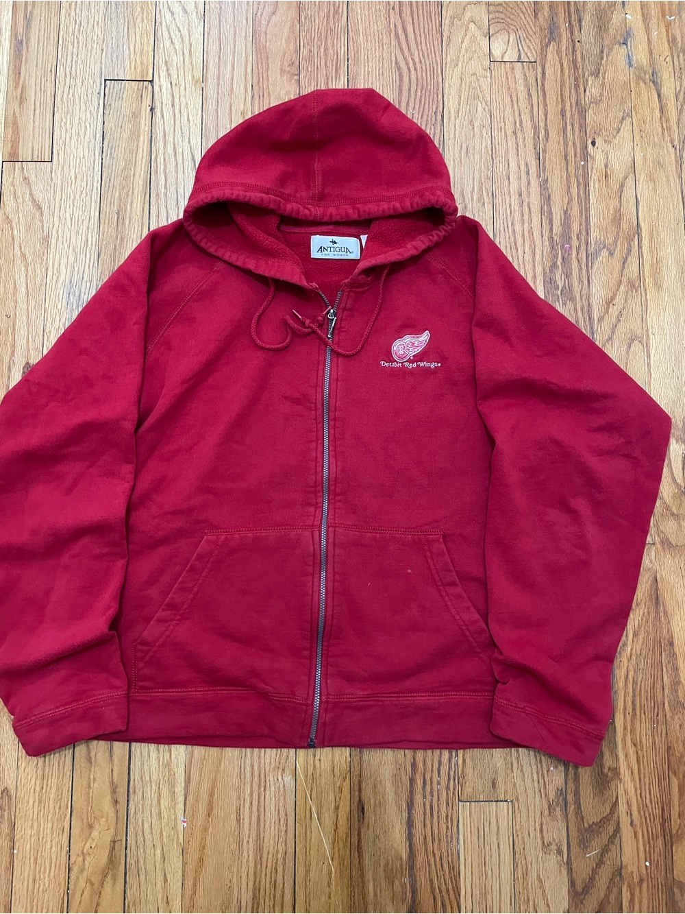Antigua Kids' Red Full-Zip Puffer Hoodie